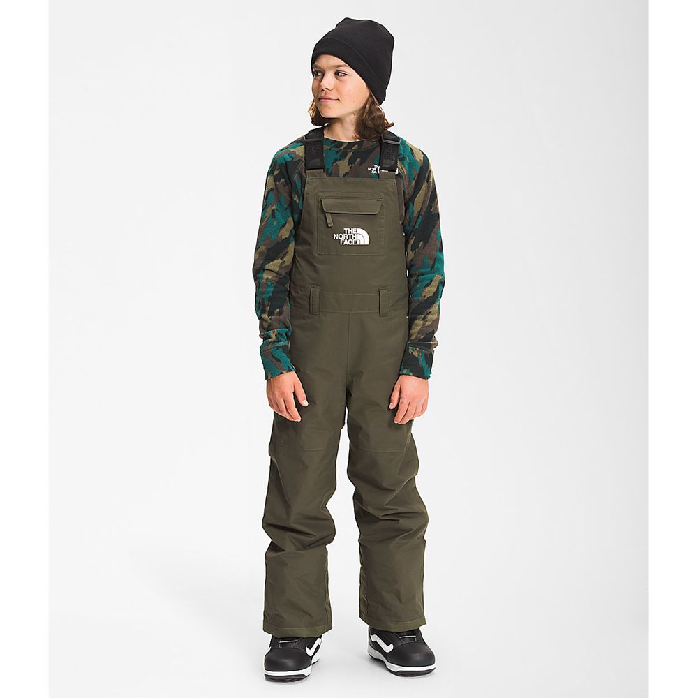 The North Face Pants Youth Australia - The North Face Freedom Insulated Bib Green / Olive Green Ski